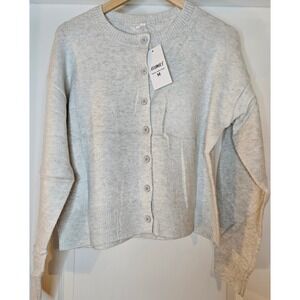 Athmile Womens Light Gray Button Front Knit Cardigan Sweater Size M New